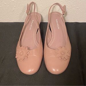 Naturalizer Mauve Flower Kitten Heel Slingbacks 6